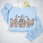 CHILLEVER Personalized Embroidered Dog Mom Sweatshirt, Dog Mama Crewneck, Gift for Mom, Pet Name On The Sleeve
