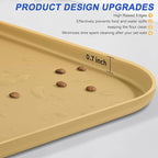 Silicone Pet Feeding Mat with Raised Edge for Food and Water, Dog Bowl Mats, Cat Bowls Placemat with High Lip for Floor Waterproof, Rubber Tray for Cats and Dogs 19 x 12 x0.7 Dark Beige