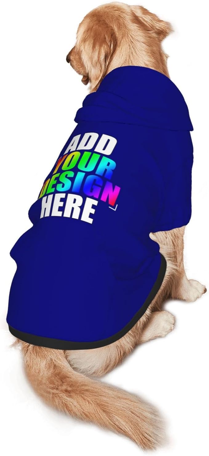 Personalized Pet Sweatshirt, Custom Dog Hooded with Pocket, Customize Hoodies for Dogs, Puppy, L, MediumPurple