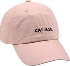 Cat Mom & Dad Hats for Proud Cat Parents | for Men & Women | Embroidered Text - Adjustable Fit - 100% Cotton