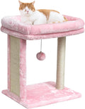 SYANDLVY Small Cat Tree for Indoor Cats, Scratching Board with Perch & Scratching Post, Kittens Scratcher with 2 Dangling Balls, Pink