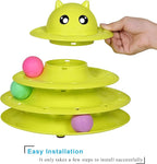 UPSKY Cat Toy Roller 3-Level Turntable Cat Toy Balls with Six Colorful Balls Interactive Kitten Fun Mental Physical Exercise Puzzle Toys