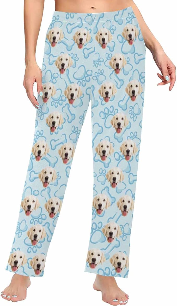 Custom Face Pajamas Pants Personalized Nightwear Bottoms for Women XS-XXL