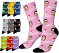 Artsadd Custom Face Socks for Women Men Cat Dog Lovers, Customized Unisex Funny Crew Sock Gifts