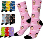 Artsadd Custom Face Socks for Women Men Cat Dog Lovers, Customized Unisex Funny Crew Sock Gifts