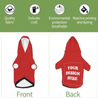 Dog Costume, Custom Dog Hoodie, Dog Name Costume Holiday Pet Pajamas Outfit, Personalized Pet Coat Costumes for Small Medium Large Dogs and Cats for Winter, Red, M