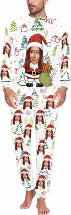 Artsadd Personalized Pajamas with Faces for Women Men Custom Christmas Pajamas Gifts for Family Couple, Funny Photo Pjs