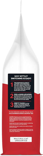 WORLD'S BEST CAT LITTER Multiple Cat Unscented, 32-Pounds - Natural Ingredients, Quick Clumping, Flushable, 99% Dust Free & Made in USA - Long-Lasting Odor Control & Easy Scooping