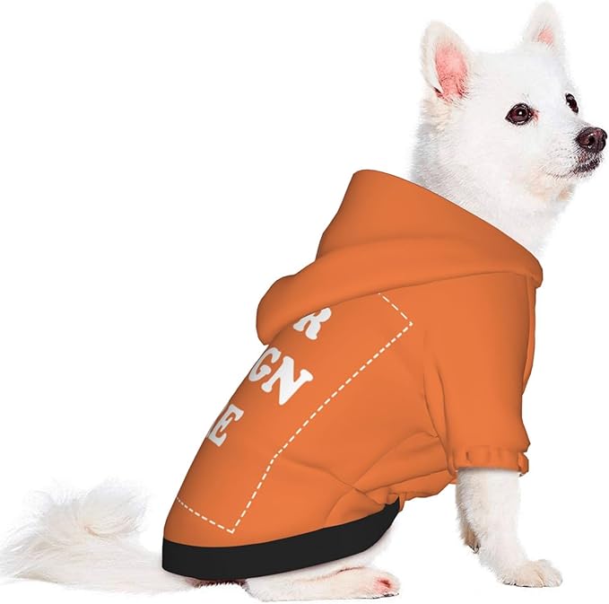 Dog Clothes, Custom Dog Hooded Sweatshirt, Personalized Pet Costume Robe Shirt with Text/Image/Club Name/Pet Shop Logo for Small Medium Large Dogs and Cats, Orange, S