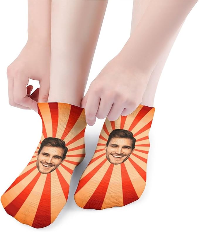 Personalized Ankle Socks with Face Custom Photo Socks Low Cut Ankle Socks Athletic Socks Valentine's Day Gifts for Women Men