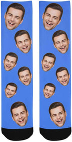 MyPupSocks Custom Personalized Photo Pet Face Socks, Cat and Dog Tracks Paws Bones Crew Socks with Picture for Men Women
