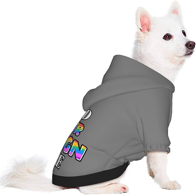 Personalized Dog Hoodie Custom Hooded Pet Warm Pullover Sweatshirt with Name Number Clothes for Chihuahua Pupppy Kitten Hoodies Puppy Soft Sweater Winter Small Dogs Cats, Gray, L,