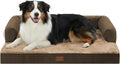 Orthopedic Dog Beds for Large Sized Dogs, Waterproof Egg Crate Foam Medium Dog Couch Beds for Crate 35x22Inch, Washable Pet Beds with Removable Cover and Nonskid Bottom, Brown