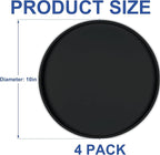 4 PCS Thickened Pet Silicone Food Mat, Nonslip Waterproof Cat Dog Feeding Bowl Mats with Raised Edges for Food and Water Prevent Spills, Round Eating Tray for Floors, Puppy Kitten, 10'' x 10''