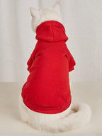 QWINEE Basic Dog Hoodie Sweatshirt Puppy Sweater Warm Cat Costumes Pet Clothes for Chihuahua Puppy Kitten Small Medium Dogs Red Medium