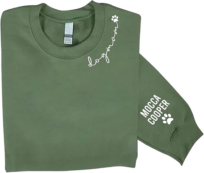Personalized Dog Mom Sweatshirt, Custom Pet Name Sweater for Women, Dog Lover Gift, Cute Pet Apparel