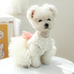 Fashion Sweet Puppy Dog Blingbling Princess Skirt Pet Dog Lace Cake Camisole Tutu Dress G-White M