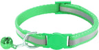 2 Pack Cat Collars - Reflective, Breakaway Design with Bells, Adjustable from 7.5 to 12.5 Inches, Ideal Kitten Collar for Both Girls & Boys (Light Green)