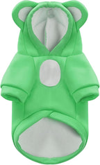 Small Dog Hoodie Soft Warm Fleece Fall Winter Dog Clothes Cute Puppy Sweaters Cat Coat Funny Blank Pullover Doggy Hooded Sweatshirts for Small Dogs Chihuahua Costumes Kitten Outfits(Green,S)
