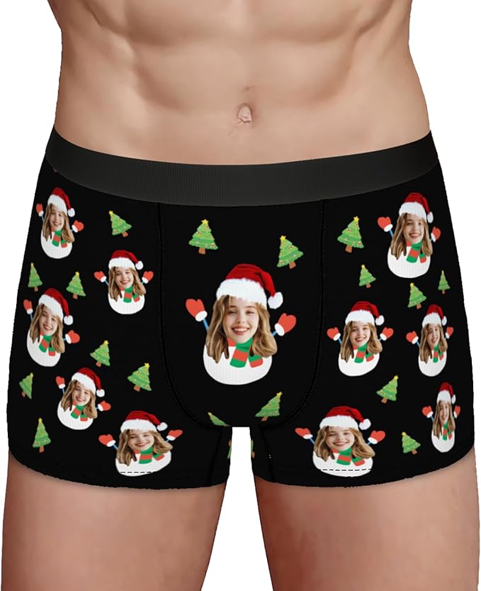 Personalized Underwear for Men with Face Custom Face Boxers Customized Boxer Briefs Funny Gifts for Him Husband Boyfriend