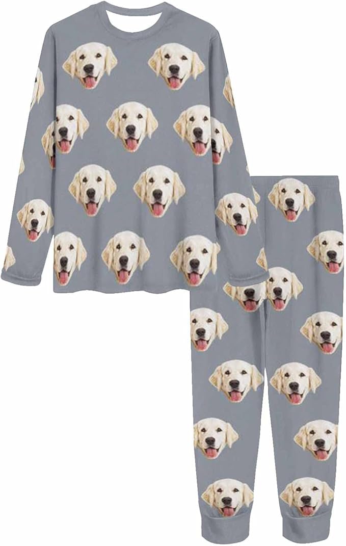 MyPupSocks Custom Face Pajamas Sets for Women, Personalized Photo Sleepwear XS-XXL