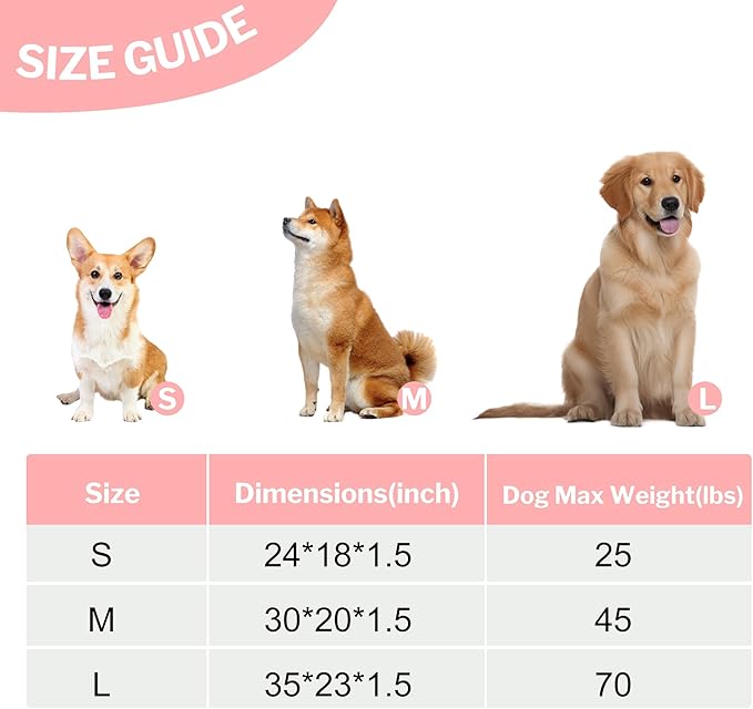 Dog Bed Crate Mat, Soft Durable Washable Anti-Slip Kennel Pad for Dogs & Cats, Reversible (Pink, L(35"*23"*1.5"))
