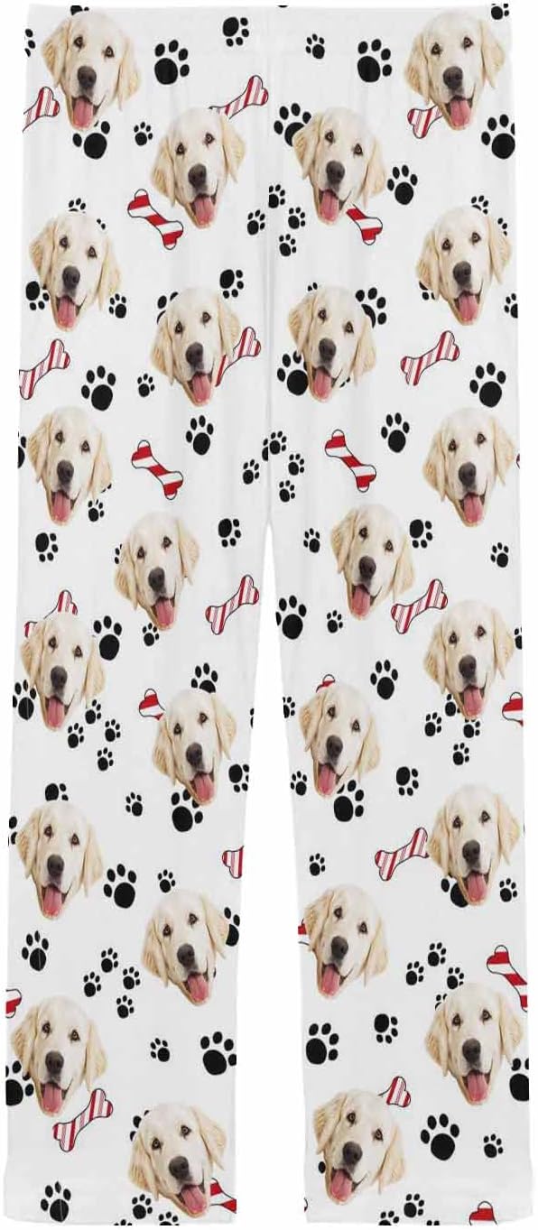 MyPupSocks Custom Pet Face Pajamas Pants Photo Pajama Bottoms for Men S-XXL