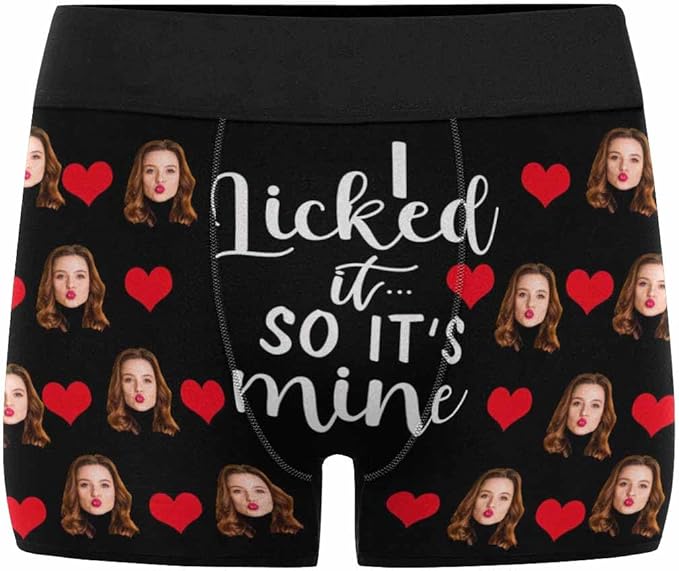 M YESCUSTOM Custom Faces Funny Short Briefs Gift for Husband Underwear