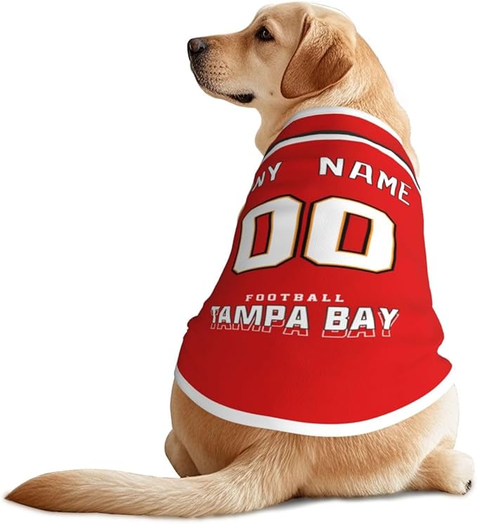 Tampa Custom Pet Jersey Dog Clothes Jersey Various Sizes Customized Any Name & Number for Small & Middle and Big Dogs
