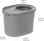 Amazon Basics Large Cat Litter Box with High Sides, Top Entry, Odor Control, Includes Scoop, 20.5 x 14.75 x 14.38 inches, Grey