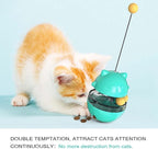 Cat Toy for Indoor Cats Wobble KittenTreat Dispensing Ball Food Dispenser Puzzle Slow Feeder Balls Kitty Stimulating Indoor Interactive Brain Game Toys Gift (Blue)