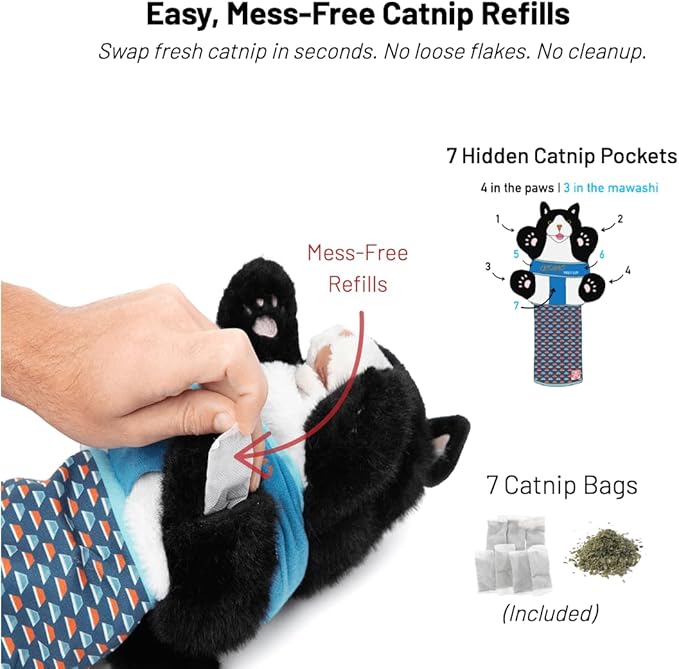 Cat Wrestling Glove Puppet Toy – Interactive Hand Mitt with Durable Protective Sleeve and Catnip - Play & Enrichment