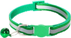 2 Pack Breakaway Cat Collars with Bells, Reflective Design and Claw Print Design, Safety Buckle, Adjustable 7.5-12.5 Inches for Kittens & Cats (Green)