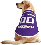 Minnesota Custom Pet Jersey Dog Clothes Jersey Various Sizes Customized Any Name & Number for Small & Middle and Big Dogs