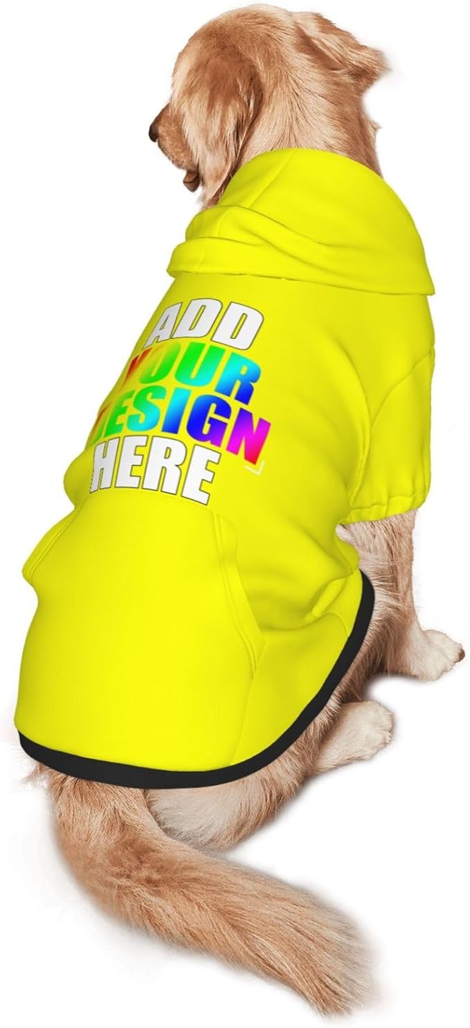 Custom Dog Hoodie with Text Photo, Personalized Pet Clothes Sweatshirt for Small/Medium/Large Dogs, Cats,M, White