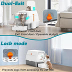 SZEE XL Stainless Steel Litter Box with Lid, Extra Large Metal Covered Litter Box, Stainless Box Easy Clean, Activated Charcoal Odor Control Design, Includes Litter Scoop & Mat & Step, White