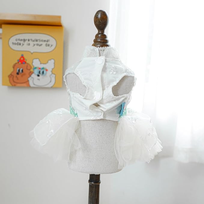 Fashion Sweet Puppy Dog Blingbling Princess Skirt Pet Dog Lace Cake Camisole Tutu Dress C-Green M