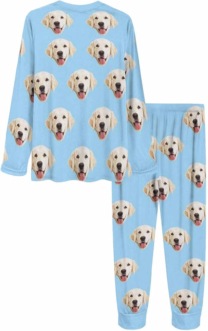 MyPupSocks Custom Face Pajamas Sets for Women, Personalized Photo Sleepwear XS-XXL