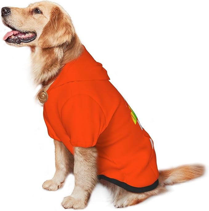 Custom Dog Hoodie with Text Photo, Personalized Pet Clothes Sweatshirt for Small/Medium/Large Dogs, Cats, L, Orange
