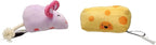 Pearhead Hide and Squeak Teaser Cat Toys, Crinkle and Rope Catnip Mouse and Cheese Plush Set, Playtime Pet Accessory, Must Have Play Accessories