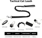 Cat Harness and Leash Set for Walking Escape Proof Adjustable Reflective Large Cat Tactical Harness with Patches Breathable Summer Vest Soft Mesh Padding Handle Easy to Control (Black, S)