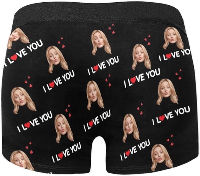 M YESCUSTOM Custom Boxers Briefs for Men Personalized Boxers with Face Mens Funny Underwear with Photo XS-5XL