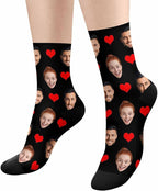 MyPupSocks Custom Personalized Photo Pet Face Socks, Cat and Dog Tracks Paws Bones Crew Socks with Picture for Men Women