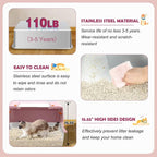 Vivifying Pink Stainless Steel Covered Cat Litter Box – Odor-Control, Easy-Clean Modular Enclosed Kitty Toilet, Elegant Design for Stylish Cat Moms