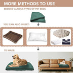 Dog Bed Cover Waterproof Replacement Machine Washable Covers for Dog Bed Heavy Duty Scratch Resistant Mattress Protector Pet Bed 24x18 Inch Dark Green Cover Only