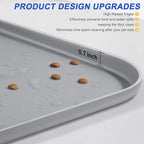 Silicone Pet Feeding Mat with Raised Edge for Food and Water, Dog Bowl Mats, Cat Bowls Placemat with High Lip for Floor Waterproof, Rubber Tray for Cats and Dogs 19 x 12 x0.7 Light Gray