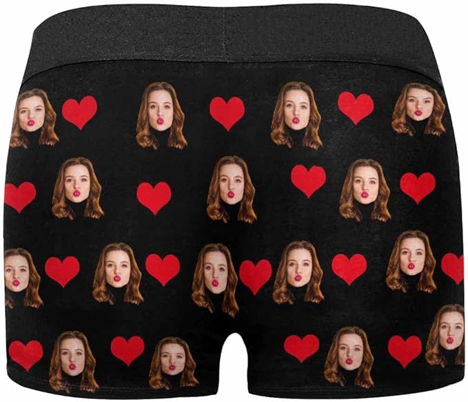 M YESCUSTOM Custom Faces Funny Short Briefs Gift for Husband Underwear