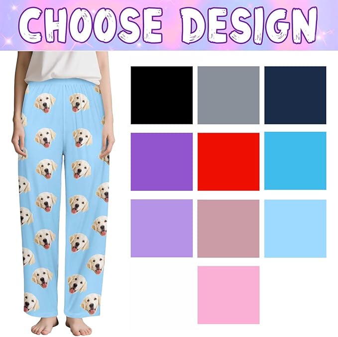 Custom Couple Pajama Pants Sock with Funny Face, Personalized PJ Anniversary Birthday Women Men Pants