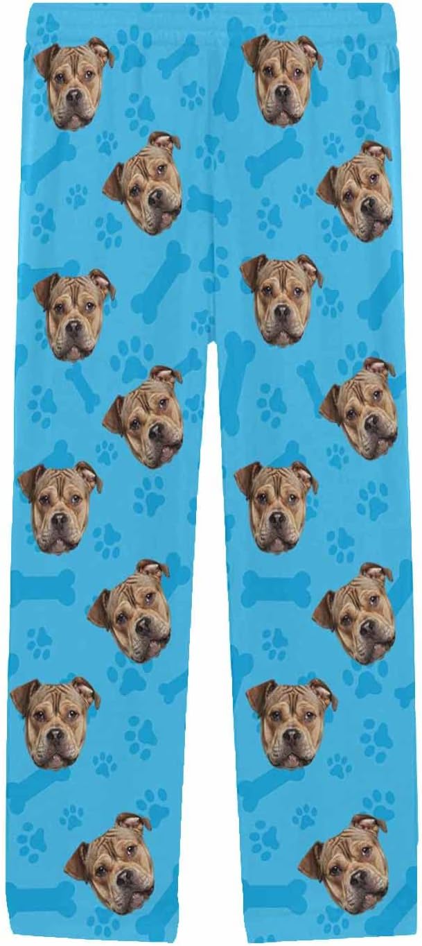 MyPupSocks Custom Pet Face Pajamas Pants Photo Pajama Bottoms for Men S-XXL