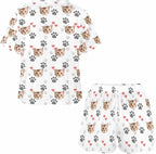 D-Story Custom Short Pajama Set with Pet Face Personalized Photo Sleepwear 2 Pieces Pjs Nightwear Xmas Gift for Women